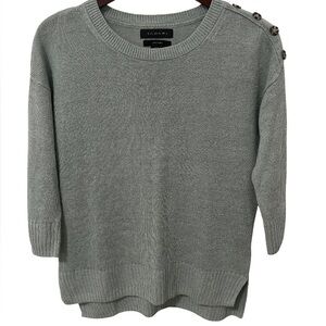 Tahari Women’s Small Sage Green Linen Lightweight Knit Sweater Top
